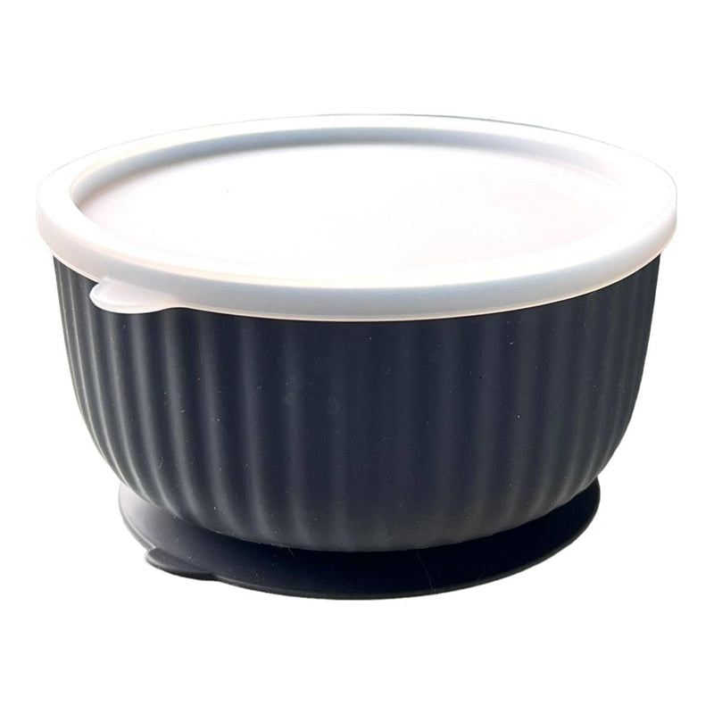 Cat Bowls with Suction Cup 400ml with Silicone Lid — Elevated Silicone Pet Dish with Non-Slip Bottom for Dry Food, Wet Food and Water — Silicone Water Bowl for Small Dog, Rabbit, Kittens (Grafit) Grafit Bowl with Lid - PawsPlanet Australia