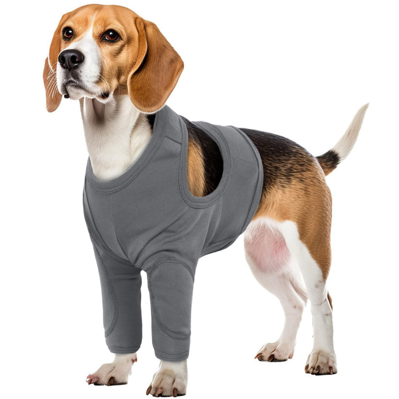 Dog Surgical Recovery Suit, Post Surgery Dog Suit Post-Surgery Protection with Velcro Straps(Grey, XL) Grey