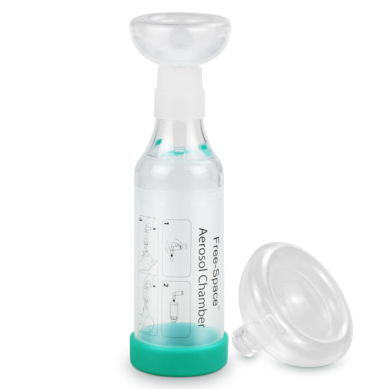 free-space Cat/Dog Inhaler Spacer with Round Shape Silicone Mask,Feline Aerosol Chamber with Breathing Indicator 2 Mask (Cat)