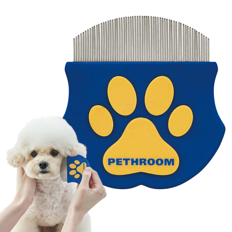 [PETHROOM] Professional Eye Comb for Pets | Stainless Steel Tear Stain Remover for Cats & Dogs | Gentle Round-Head Grooming Tool | Compact & Portable for Eye Gunk Removal One Size