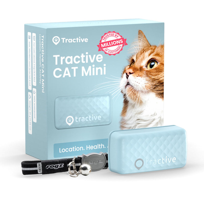 Tractive Smart Cat Tracker Mini | #1 Cat GPS | Real-Time Location Tracking | Territory & Location History | Safety Collar included (Mint) Cat tracker (Mint) - PawsPlanet Australia