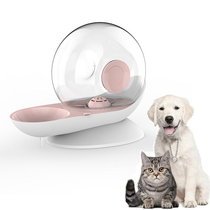 Water Dispenser for Cats and Dogs, 2.8 L Automatic Gravity Pet Drinking Fountain with Filter, Drinker, Self Feeding Station, High Volume (Pink, L) Pink