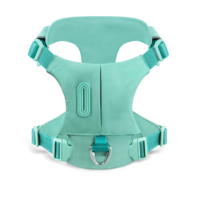 Adjustable Dog Harness Comfortable Vest in Durable Nylon with Strong Buckles, Ideal for Walking, Training, Travel, Outdoor, Small Medium Large Dogs, Green, L Lake green - PawsPlanet Australia