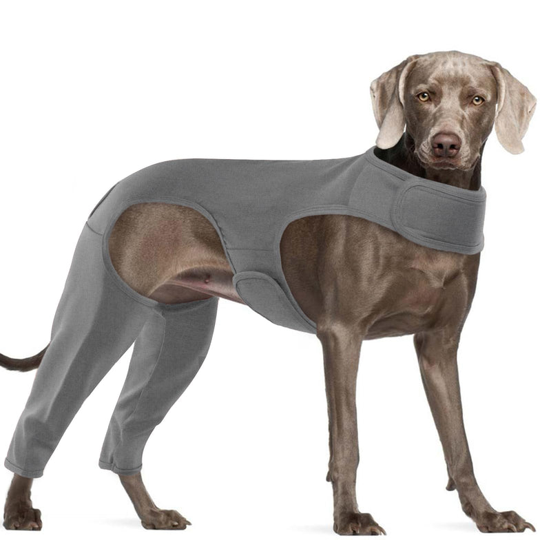 Recovery Suit For Dogs - Leg Surgery Recovery Suit, Lick Sleeve To Prevent Licking Bite, Avoids Wound Infection - 2XL XXL Grey