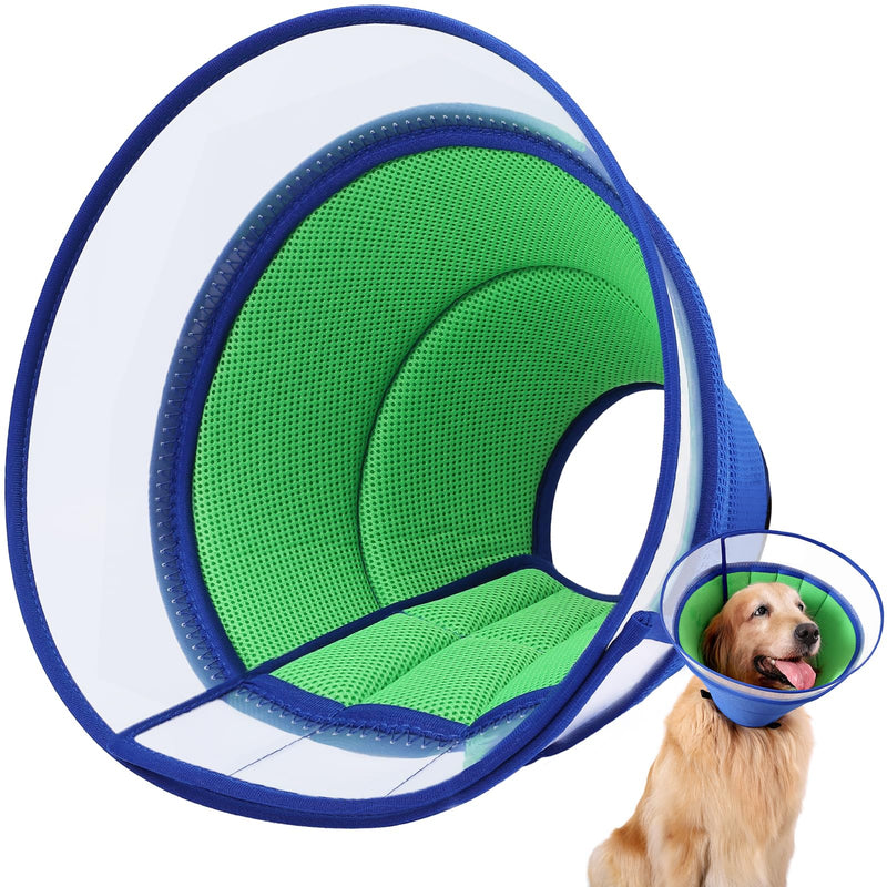 Soft Dog Cone Collar for Dogs After Surgery, Buster Collars for Dogs and Cats, E-Collars for Pets, Adjustable Dog Recovery Collar for Pets, Protective Head Cone for Dog Prevent Licking (Blue, Size 6) Size 6(Neck:16.0"-19.1") Blue