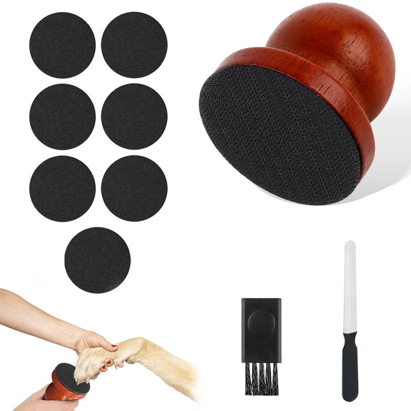Dog Nail File, Dog Nail File Board, Wooden Dog Scratch Board Trimmer Kit with Replaceable Sandpaper, Easy Grip and Safe Claw File for Cat and Dog