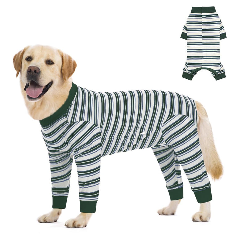 FEimaX Dog Recovery Suit Long Sleeve, Dog Surgery Recovery Suit for Female Male, Pet Surgical Bodysuit Puppy Onesie Abdominal Wounds Protector for Small Medium Large Dogs 3XL Green