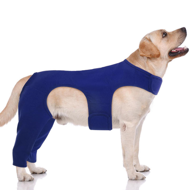 Recovery Suit For Dogs - Leg Surgery Recovery Suit, Lick Sleeve To Prevent Licking Bite, Avoids Wound Infection - XL Blue