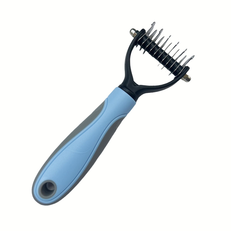 2-in-1 Pet Grooming Tool, Demating Comb for Small, Medium to Large Dogs and Cats, 11 + 6 Double-Sided Deshedding Tool, Removes Knots and Tangled Hair (Blue) Blue-a - PawsPlanet Australia