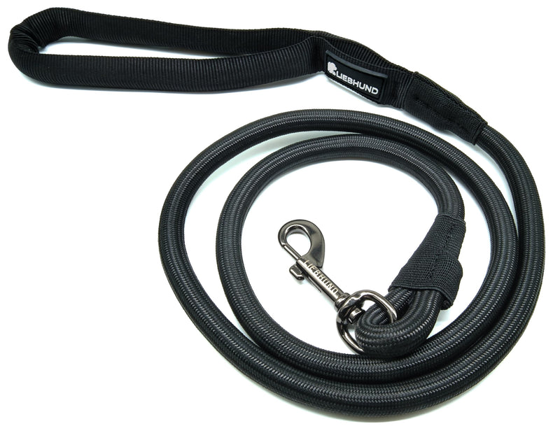 Blackline V2 Stylish Dog Lead 1.45 m Black for Medium Dogs - Premium Lead with Handle