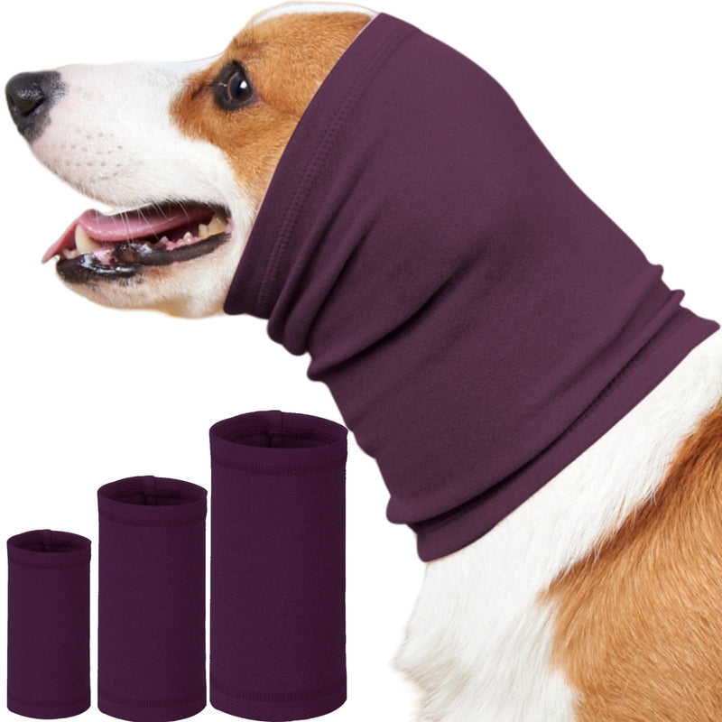 Calming Dog Ear Covers for Noise Protection - Headband for Anxiety Relief, Noise Canceling for Fireworks, Thunderstorms - Grooming Aid (Purple, L) Purple