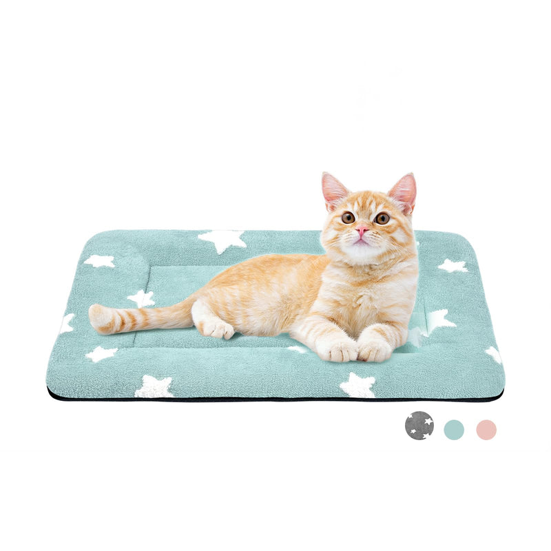 MORA PETS Cat Bed Mattress Small Flat Dog Crate Mat 56 x 33cm Washable Pet Bedding Soft Puppy Cushion Anti-slip Kitten Bed Puppy Pillow Pad with Star Pattern Blue 56 x 33 x 3cm - PawsPlanet Australia