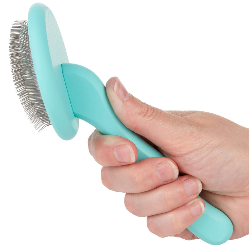 Masterclip Super Slicker Dog Brush – Oval Head with Flexi-Pins for Shedding & Detangling – Ideal for Curly, Double & Long Coats