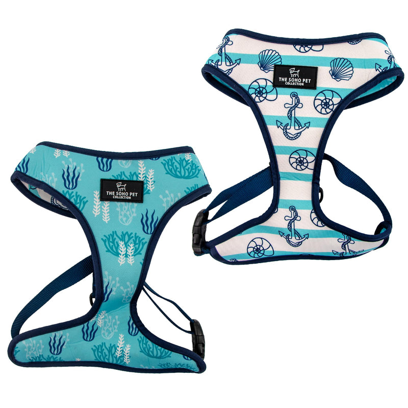 Ancol The Soho Pet Collection Nautical & Coral Reversible Harness Medium To Fit 35cm - 60cm White M