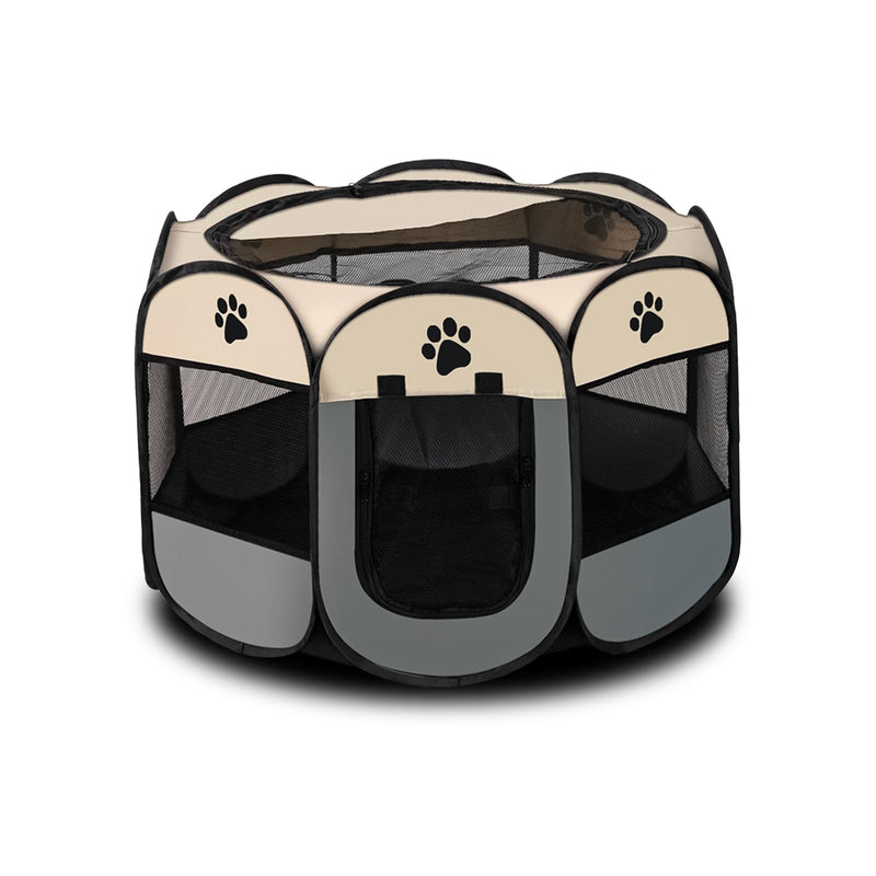 Portable Pet Playpen Small Dog Cat Pet Pen Foldable Pet Carrier Tent for Rabbit Hamster (grey, 73 * 73 * 43cm, 8) grey 73*73*43cm - PawsPlanet Australia