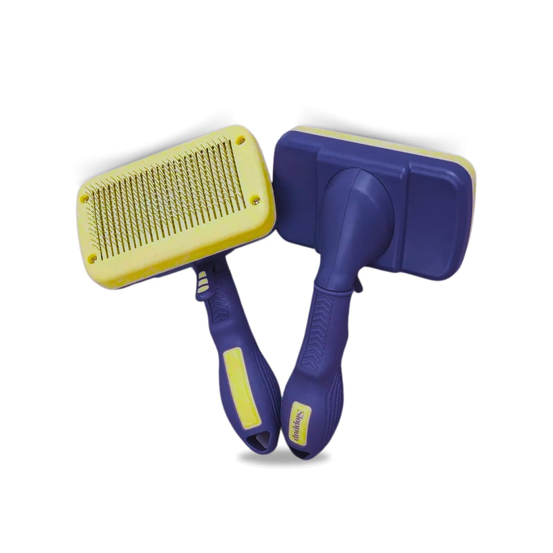 PetBuds Flea Comb for Dogs and Cats, Dog Hair Comb Grooming Tool for Removing Tear Stains, Fleas, Dandruff, Lice (Slicker Dog Brush, 2, count) Slicker Dog Brush 2.0