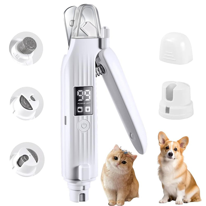 2 in 1 Pet Dog Nail Grinder and Dog Nail Clippers for Dogs Claws Safe Dog Nail Trimmer 3-Speed Electric Pet Nail Grinders for Dogs Nail File with LED Light for Small Medium Large Breed Dog and Cat - PawsPlanet Australia