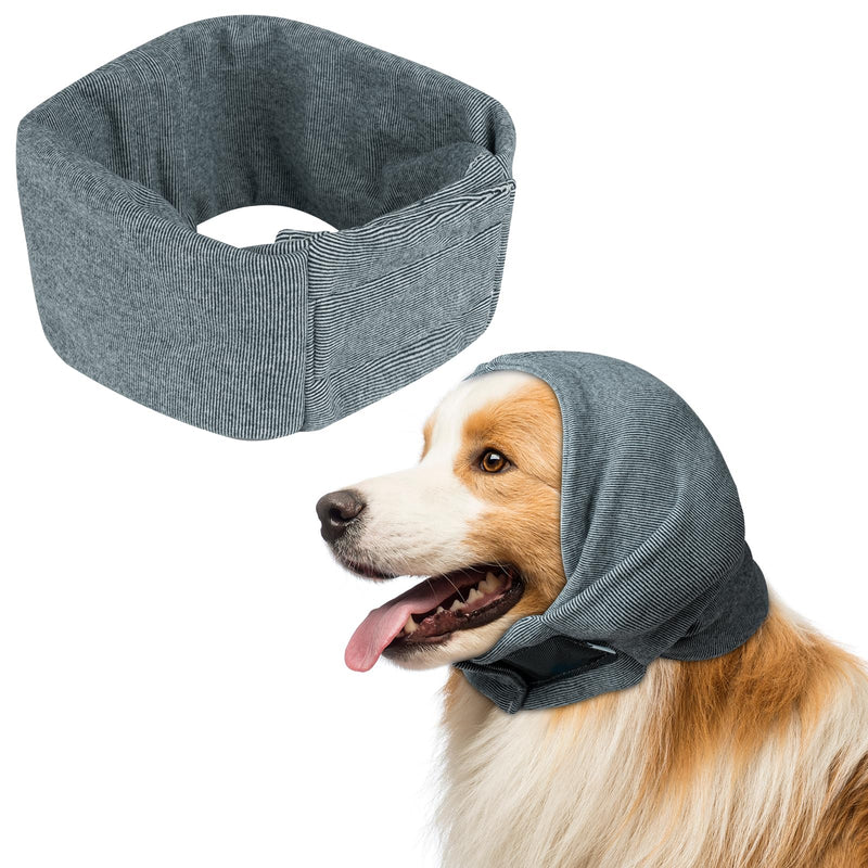 Aomig Dog Snood Ear Protectors, Dog Hat Neck and Ears Warmer, Dog Adjustable Ear Wrap, Dog Ear Muffs Noise Protection, Windproof and Cold-Proof Dog Snood Ear Protector for Anxiety Relief and Calming M Grey