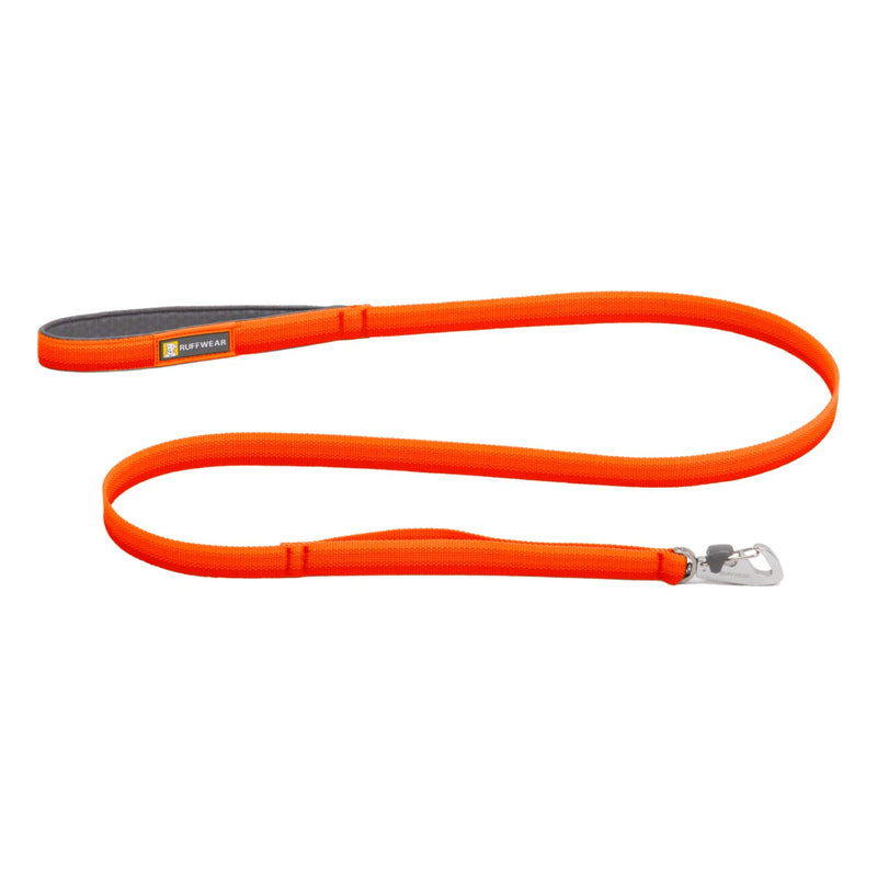 RUFFWEAR Front Range Dog Lead, No Pull 1.5m Pet Leash with Padded Handle, Lightweight Adjustable & Heavy Duty Animal Lead, Anti Tangle Dog Walking & Training, Blaze Orange 1.5 m