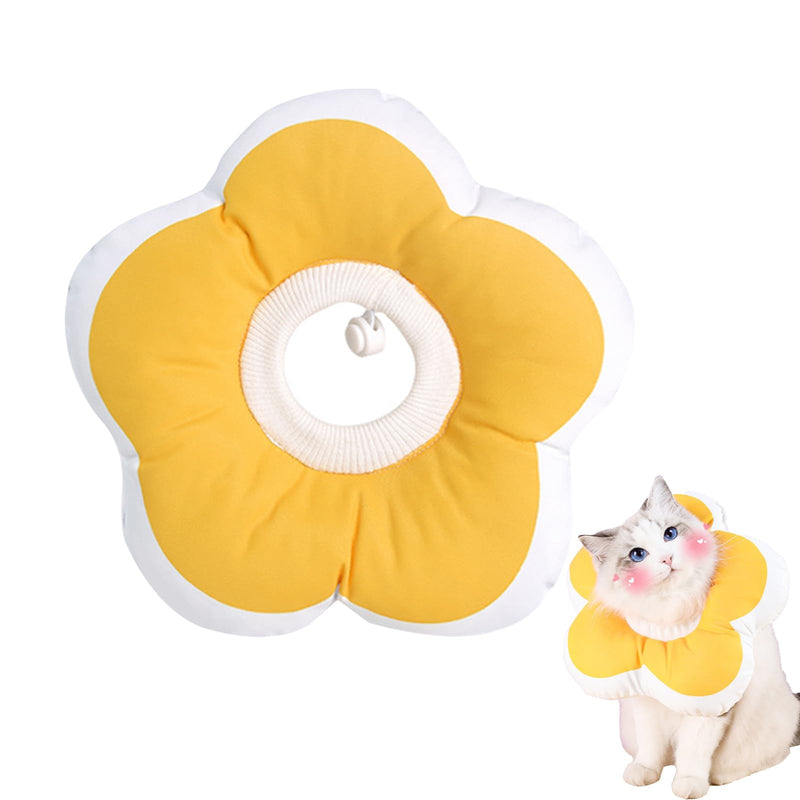 Cat Cone Collar Soft, Adjustable Cat Recovery Collar, Yellow Soft CatsCone, CatDonut Collarto Prevent Licking Biting, Cats Cone CollarSoft Anti Lick for Pet Medical for Rehabilitation