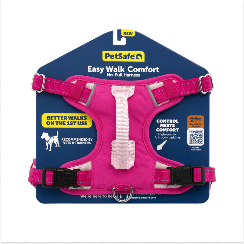 PetSafe Easy Walk Comfort No-Pull Dog Harness Full-Body Padding - Better Walks on The First Use - 5 Points of Adjustment Medium/Large, Pink M