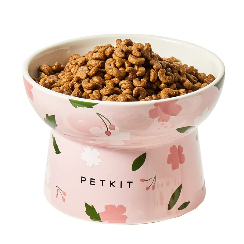 PETKIT Raised Cat Bowl, Ceramic Cat Food Bowl Non-slip, Stress Free, Anti Vomiting, Backflow Prevention Cat Water Bowl, Dishwasher and Microwave Safe, Pink - PawsPlanet Australia