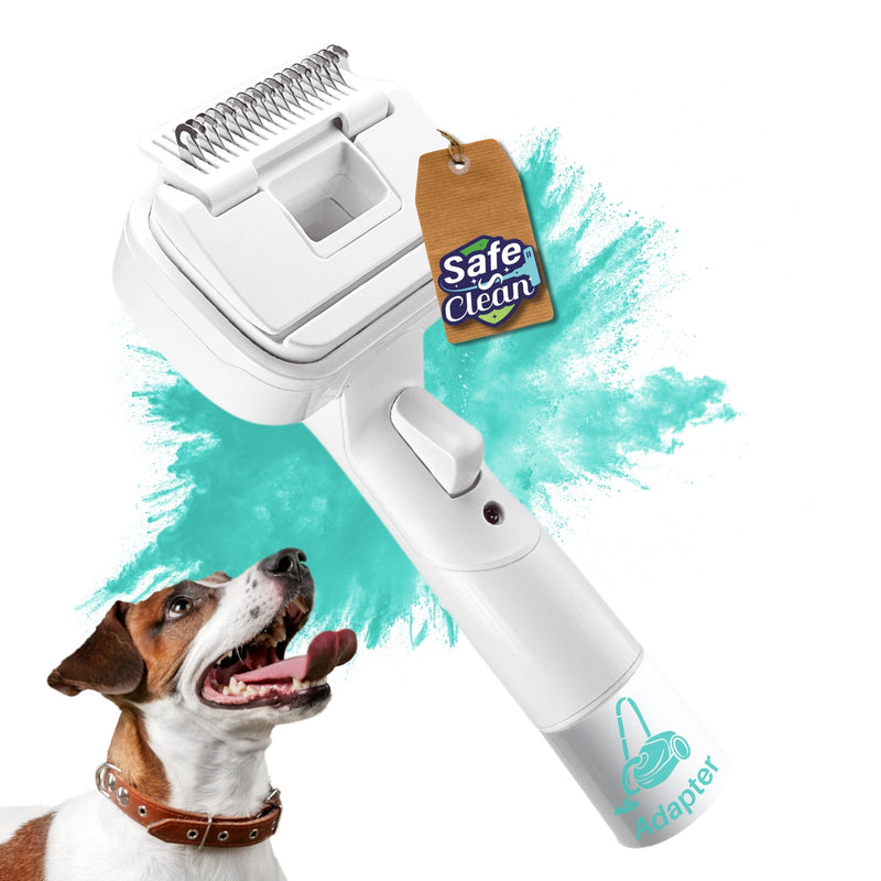 SAFE 'N CLEAN Pet Hair Brush Vacuum Cleaner Attachment Dog Brush Cat Brush Grooming Set 3-in-1 Compatible with Dyson Miele Siemens Rowenta AEG Kärcher Includes Adaptor for All Vacuum Cleaners Diameter