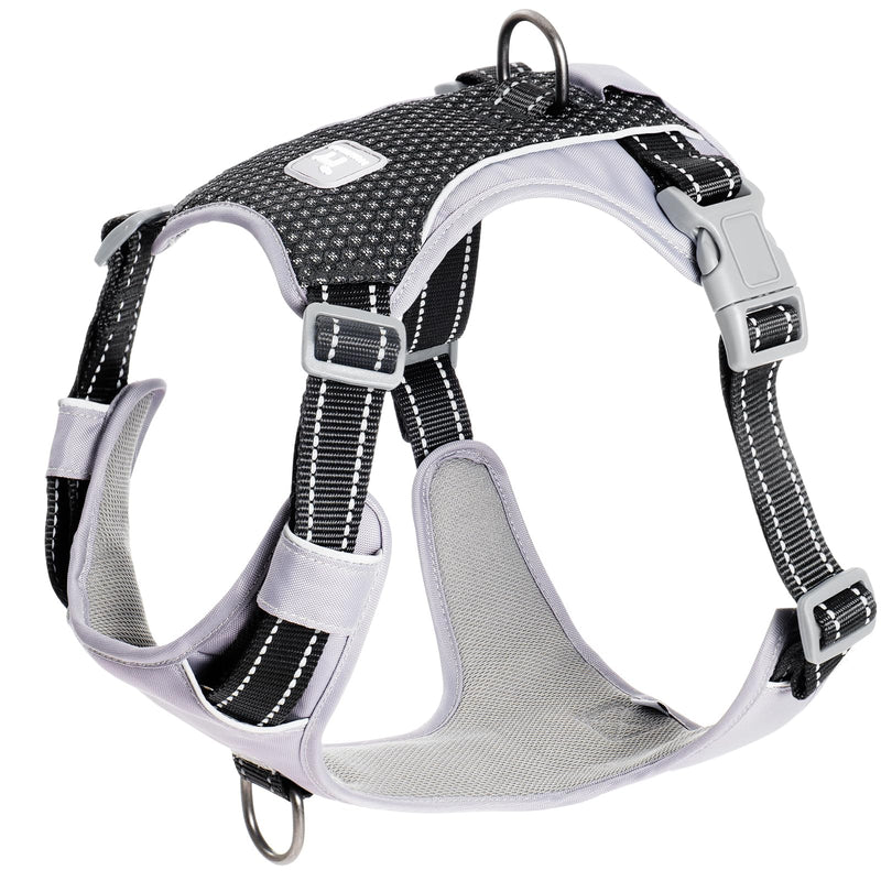 Huntboo Anti Pull Dog Harness Medium, No-Pull Reflective Hanresses for Pet with Front Clip, Adjustable, Breathable for Small, Medium & Large Dogs Walking, Training, Running (Static Black, M) Medium (Pack of 1) Static Black - PawsPlanet Australia