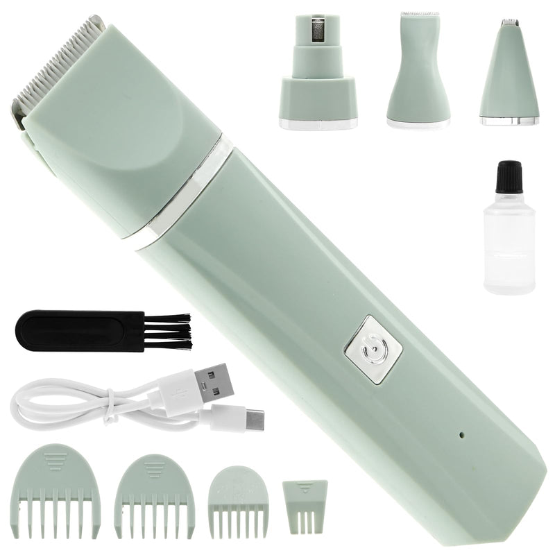 Cat Grooming Clippers Kit Cordless Low Noise Cat Clippers Kit Two Speed Cat Hair Trimmer Dog Hair Clipper Cat Shaver for Matted Fur Small Dog Grooming Kit Dog Paw Trimmer Pet Clipper for Cat (Green) Green
