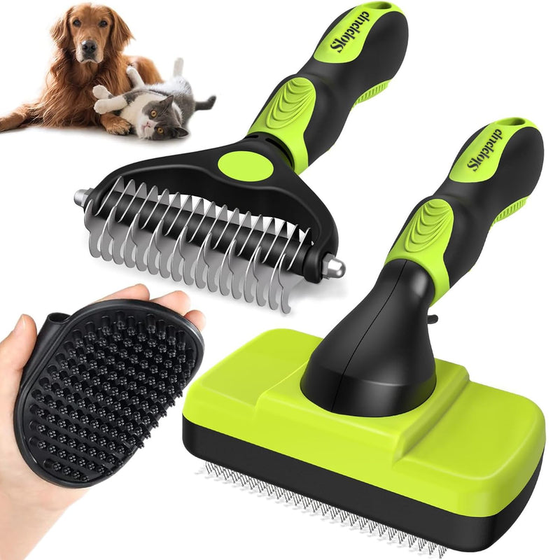 Cat Brush Dog Brush, Self Cleaning Cat Hair Brushes for Grooming, Dogs Bath Brushes, Dogs Grooming Kit for Hair Removal(Pack of 3)