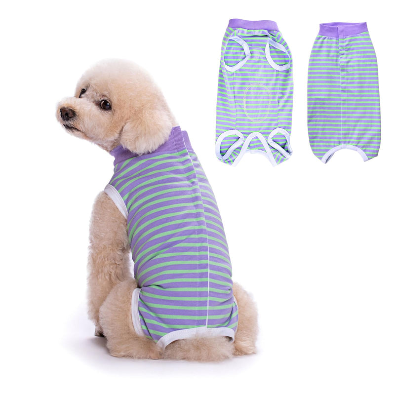Dog Recovery Suit, Anti-licking Dog Post Surgery Bodysuit, Striped Surgical Recovery Suit E-Collar Alternative for Dogs and Cats (XS) XS