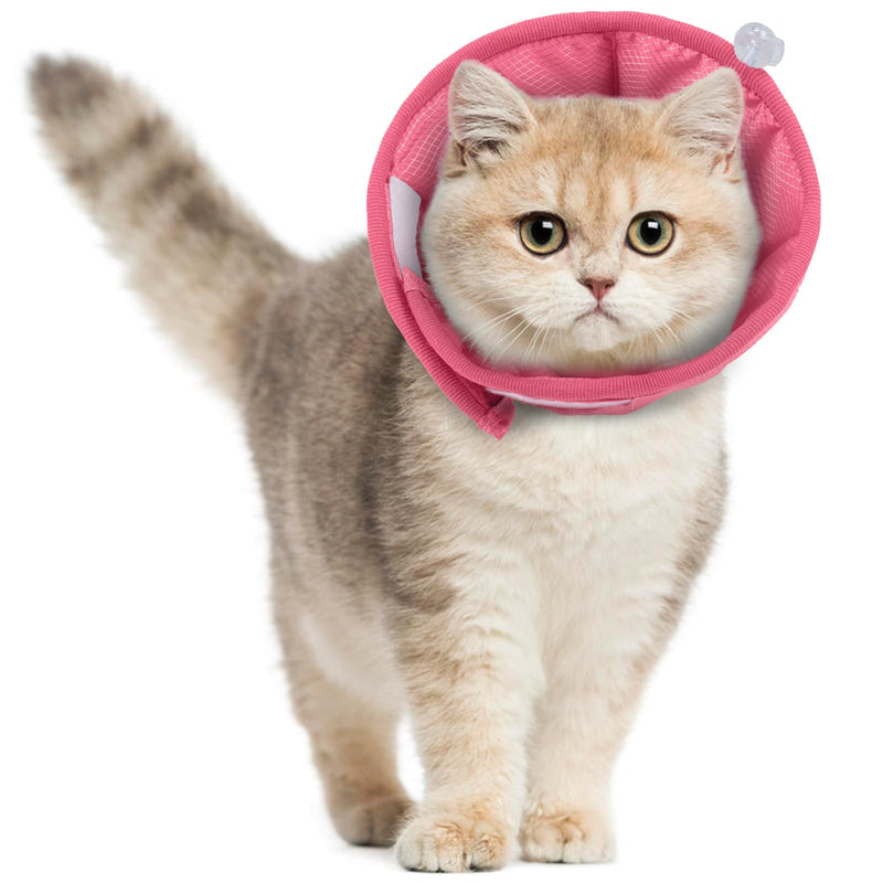 Cat Cone Collar, Soft Cat Cones, Lightweight Pet Recovery Collar For Cats Kittens Puppies After Surgery, Elizabethan Collar To Stop Licking, Adjustable Cat Surgery Collar Anti Scratch Pink M M(9.8-11.8")