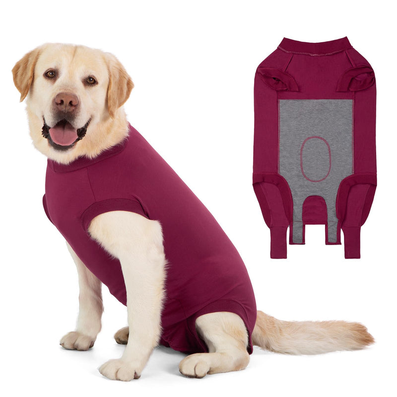 Dog Recovery Suit Female Spay Operation Dog Body Suit After Surgery Male Dogs Surgical Recovery Onesie Medical Vest Post Op Dogs Surgery Shirt Cone Alternative Anti Lick Wounds Protector M Red