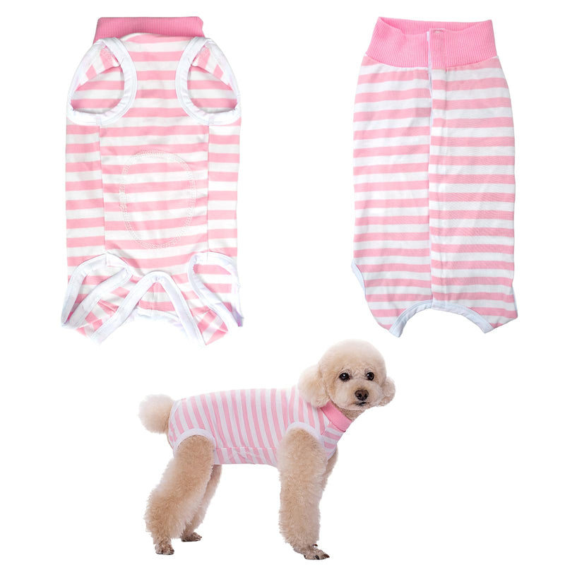 Dog Surgery Recovery Suit, Soft Dog Surgical Onesie Striped Surgical Recovery suit for Female Male dog, Pet Surgical Suit Puppy Onesie Bodysuit for Allergies Wound Protection Cone Alternative (M) M