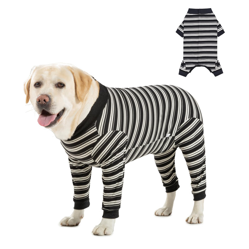 Dog Recovery Suit Female Spay Surgical for Dogs After Surgery | Anti-licking, wound protection, breathable, lightweight, collar alternative, button closure design, for small medium dogs Black L