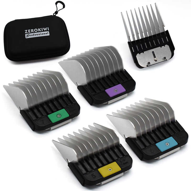 4 Pieces Animal Clipper Stainless Steel A5-Style Replacement Attachment Guide Guard Combs, 16/19/22/25mm 5/8", 3/4", 7/8", 1" Compatible with Wahl KM2/5/10 Andis AG BG Oster A5/A6 Pet Cat Dog Groomers - PawsPlanet Australia