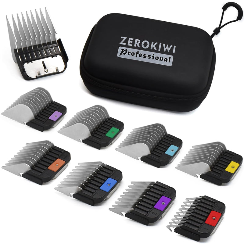 8 Pieces Professional Animal Clippers Stainless Steel A5-Style Replacement Attachment Guide Guard Combs, 3/6/10/13/16/19/22/25mm Compatible with Wahl KM2/5/10 Andis AG BG Oster A5/A6 Dog Pet Groomers