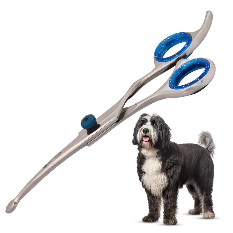 Dog Scissors Grooming Curved with Safety Round Tip, Dogs Pet Cat Hair Cutting Trimming Grooming Shears (Stainless Steel) (6 Inches) (Chrome) (Single Scissors) - PawsPlanet Australia