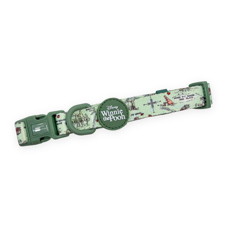 Pawsome Paws Boutique 100 Aker Woods Extra Small Adjustable Disney Collar with Soft Lining and Secure D-Ring - PawsPlanet Australia