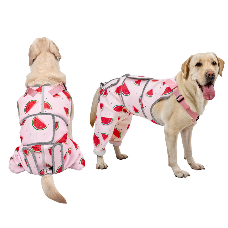 Arblina Dog Surgery Recovery Suit, Breathable Dog Recovery Suit for Hind Legs, Soft Dogs Leg Wound Protector for Small/Medium/Large Dogs, Male/Female Dogs Onesie After Surgery, Pink XL XL (Back Length 56-66cm, Weight 27.2-36.3KG)