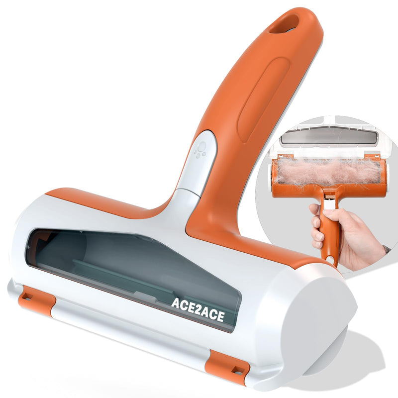 ACE2ACE Pet Hair Remover and Rollers,Lint Roller for Pet Hair，Reusable Fur Remover for Cats and Dogs, Animal Brushes Hair Removal, for Carpets, Clothes and Sofa Orange