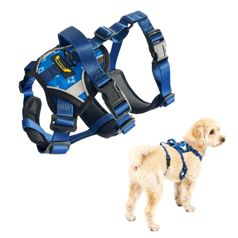 Anti-Escape Dog Harness. Adjustable No Pull, Reflective, Breathable, Padded. Ideal for Puppy Essentials. Small to XL Breeds, Perfect Collars, Harnesses & Leads for Dogs. (Blue, Small) Blue