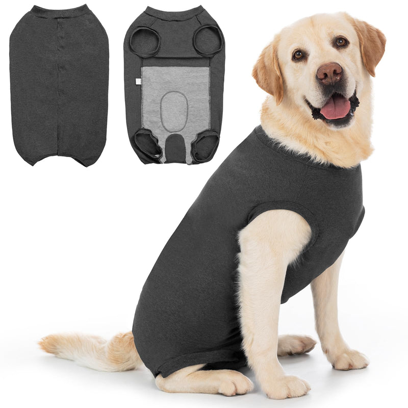 Dog Recovery Suit Female Spay Bodysuit After Surgery Male Castration Dogs Onesie Medical Vest Post Op Dog Surgical Suit Dogs Pyjamas After Surgery Operation Recovery Suits Medical Pet Shirt 2XL Grey