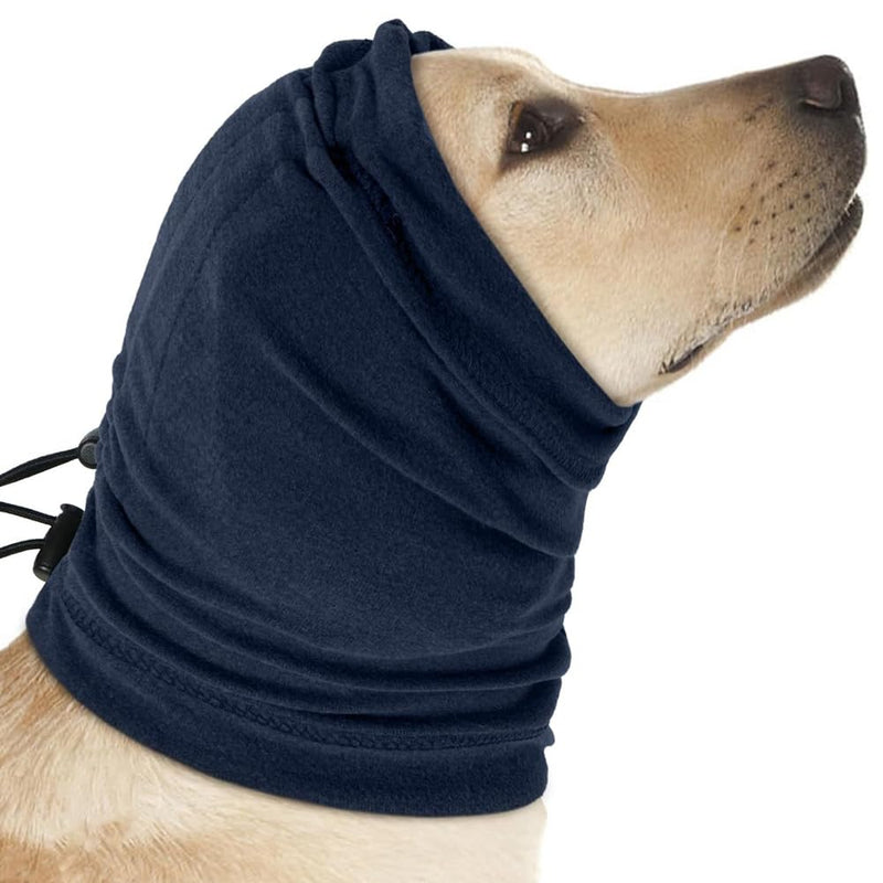 Dog Earmuffs Reduces Noise and Calms the Pet Easy to Wear Adjustable Soothing Hood for Dogs and Cats (Dark Blue/S) dark blue S