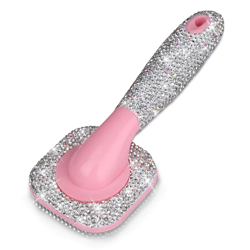 Pet Grooming Brush with Ceramic Clay Craft & Diamond Embedded Design - Washable, 360° Rotating Head for Dogs or Cats.Small 16x6.2cm Small