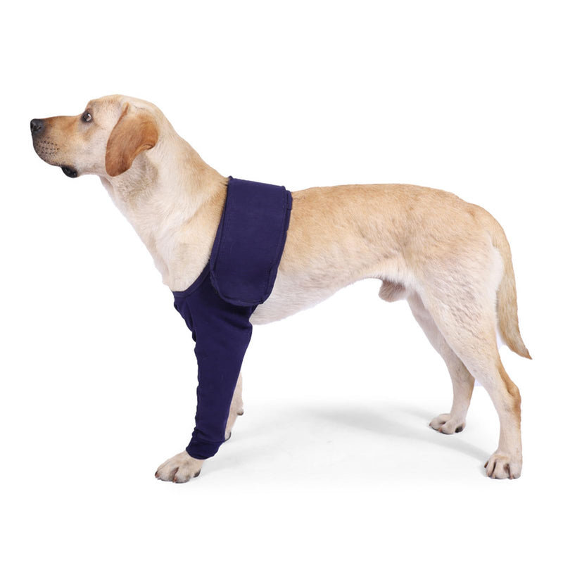 Joyan Dog Surgery Recovery Sleeve, Dog Knee Brace, Elbow Bandage Protector, Pet Socks for Paws Stop Licking, for Front Right & Left Leg, Wounds, Bandages, Anti-Licking for Dogs, Blue, L