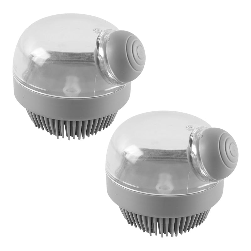 2 Pcs Pet Grooming Bath Massage Brush Grooming Shower Brushes Bath Shampoo Massage Dispenser Shower Brush(Grey)