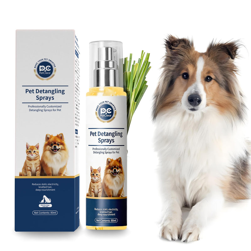 Dog Detangler Spray, Gently Detangle Knots, Care and Nourish Coat, Reduce Hair Pulling, Reduce Static Electricity, Keep Fresh (80ml) - PawsPlanet Australia