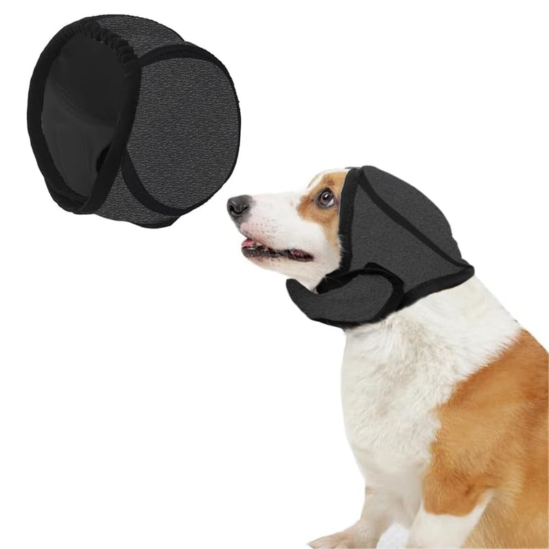 Dog Snood Swim Ear Protectors, Comfort Dog Ear Muffs Noise Protection, Waterproof Adjustable Cat Ear Shower Wrap, Pet Snood Ear Covers for Anxiety Relief,Swimming,Grooming (Gray, M) Gray