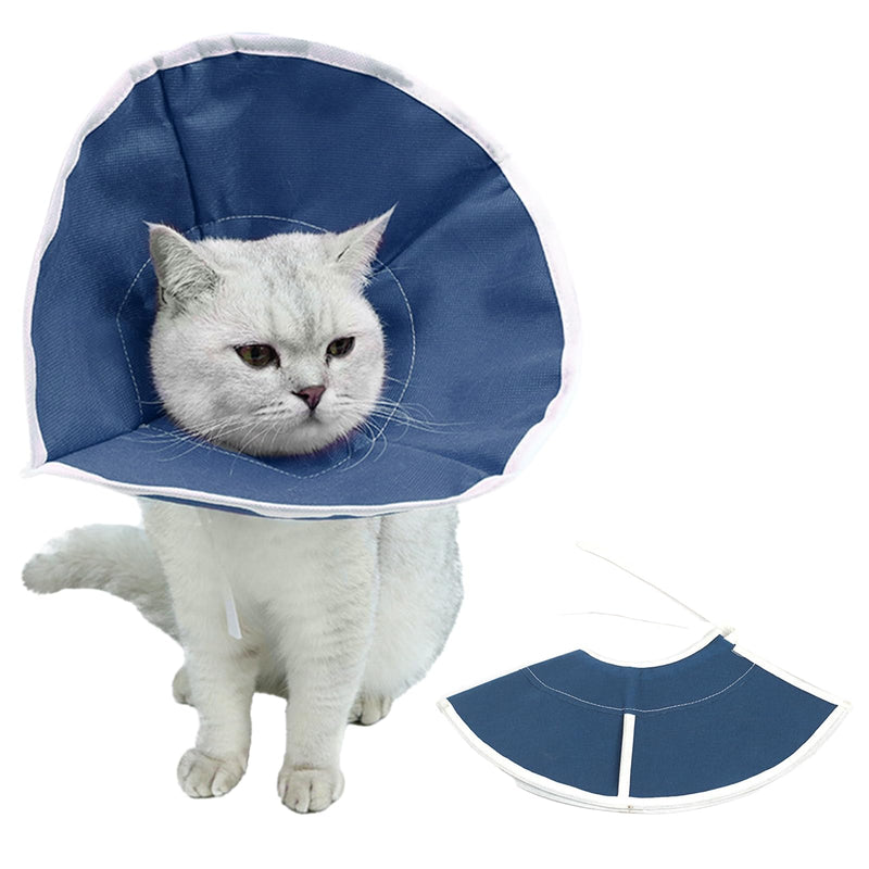 Cat Recovery Collar, Adjustable Cat Cone Collar Soft for Wound Protection Surgery Recovery, Pet Recovery Collar Breathable Blue, 25cm Neck Size